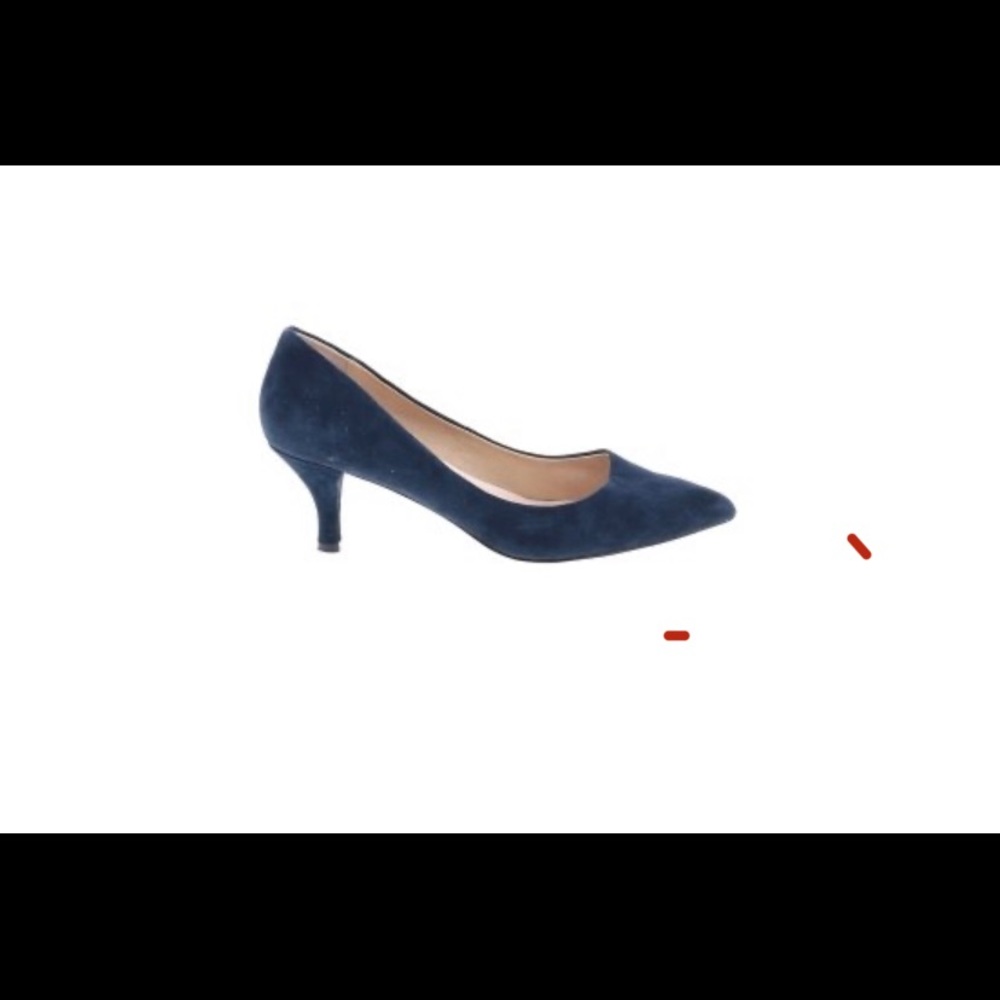 Blue suede kitten heels worn once size 7